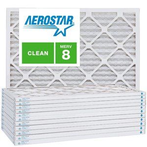 Aerostar 16 3/8x21 1/2x1 MERV 8 Pleated Air Filter, AC Furnace Air Filter, 2PK